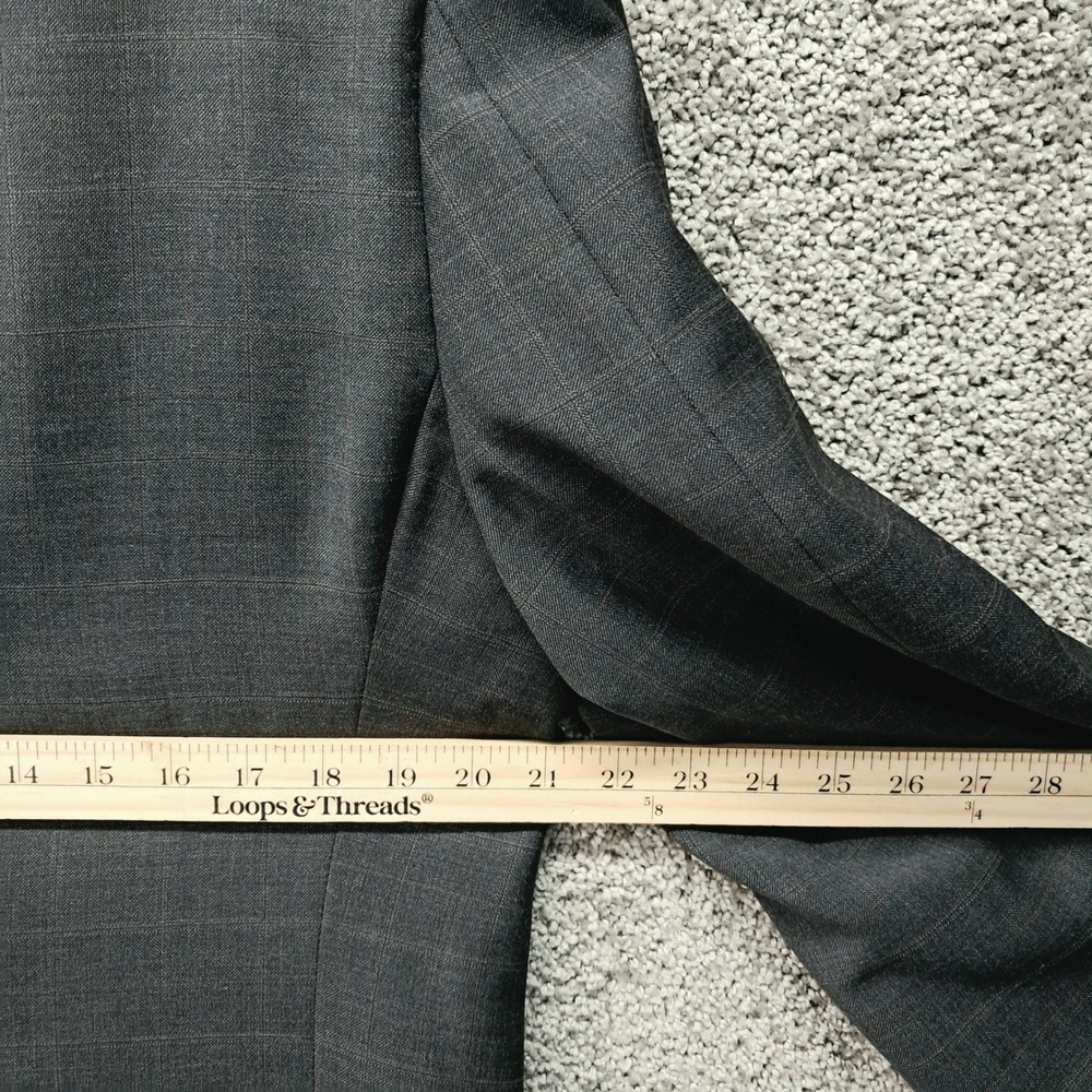 JD Christopher Mens 42R Grey Windowpane Plaid 100% Wool 2-Button Blazer Jacket - Picture 10 of 13